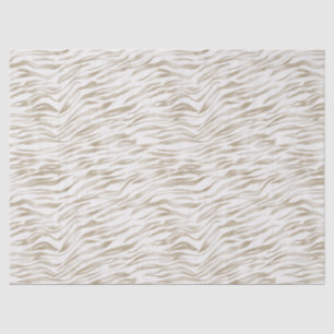 Zen Cream White Cocoa Brown Zebra Print Tissue Paper