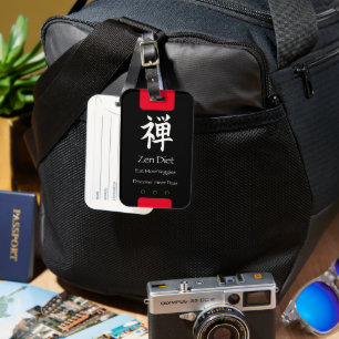 Zen Diet Eat More Veggies Black BG Luggage Tag