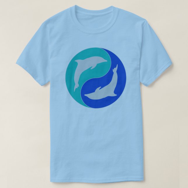 Zen dolphins yin yang dolphin design T-Shirt (Design Front)
