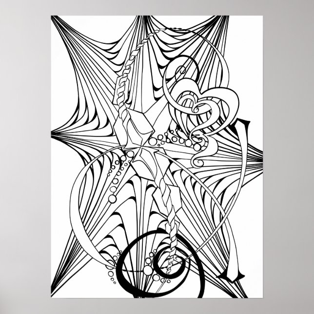 Zen Doodle Adult Colouring Poster (Front)