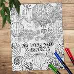Zen Doodle Art Swirls Balloons Adult Coloring  Jigsaw Puzzle<br><div class="desc">Zen doodle art with hot air balloons and relaxing swirls in black and white for coloring,  for best results please use markers or coloring pens.</div>