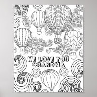 Zen Doodle Art Swirls Balloons Adult Colouring