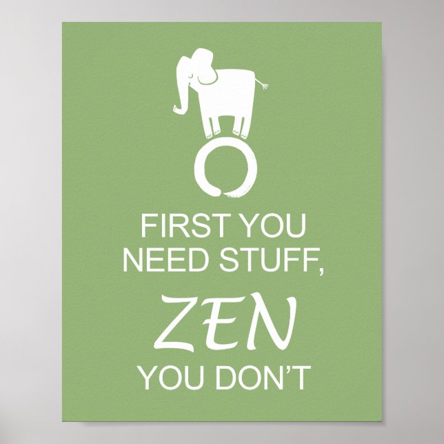 Zen Elephant Enso Simplify Poster (Front)
