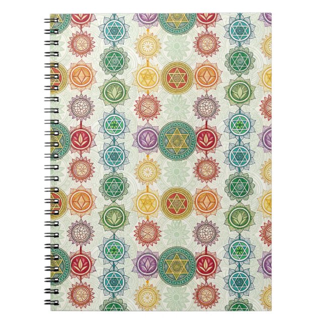 Zen Energy Symbol Mandala Design Pattern Art Notebook (Front)