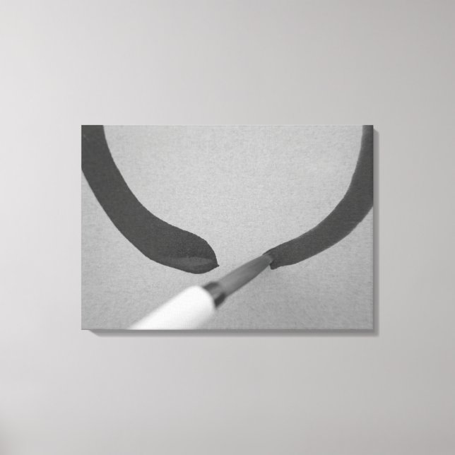 Zen Enso Calligraphy Brush Canvas Print (Front)