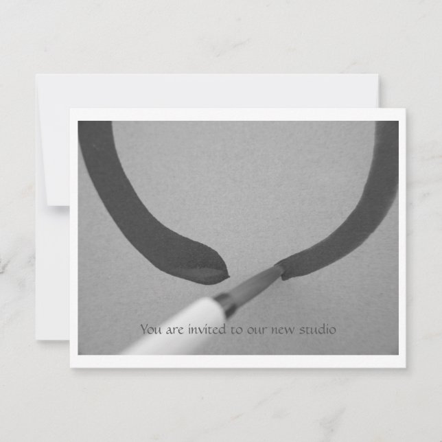 Zen Enso Calligraphy Brush Invitation (Front)