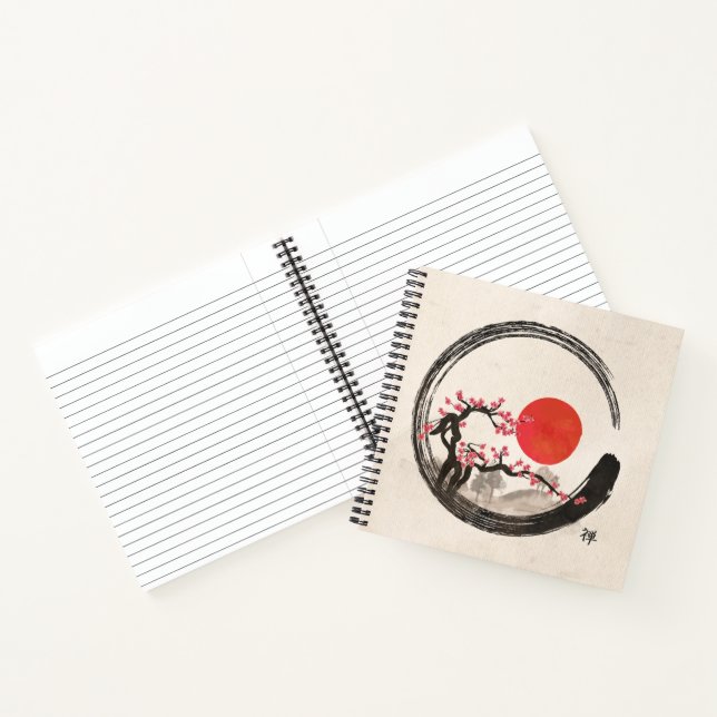 Zen Enso Circle and Sakura Tree Notebook (Inside)