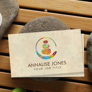 Zen Enso Circle and Zen stones - Liquid Marble Business Card