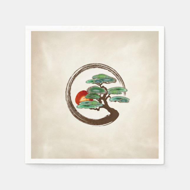 Zen Enzo Geode Bonsai Tree on canvas Napkin (Front)