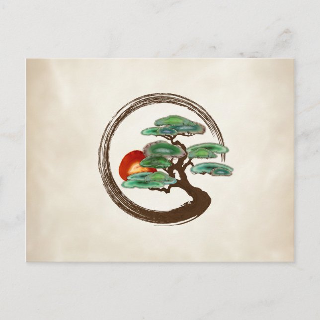 Zen Enzo Geode Bonsai Tree on canvas Postcard (Front)