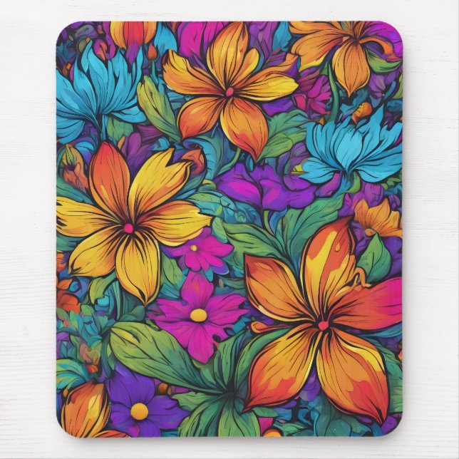 "Zen Flowers" Art Mouse Pad (Front)