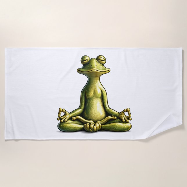 Zen Frog Beach Towel (Front)