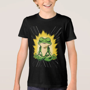 Zen Frog Meditation Super Saiyan Glow Art Tri-Blend Shirt