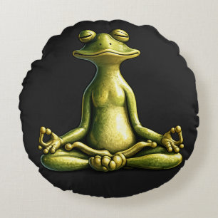 Zen Frog Round Cushion