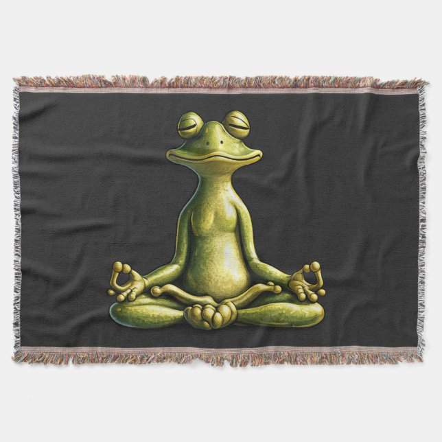 Zen Frog Throw Blanket (Front)
