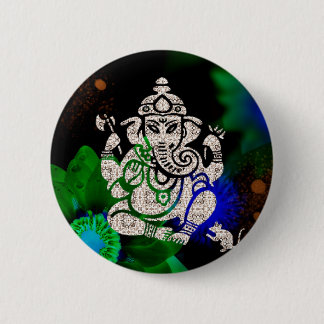 Zen Ganesh 6 Cm Round Badge