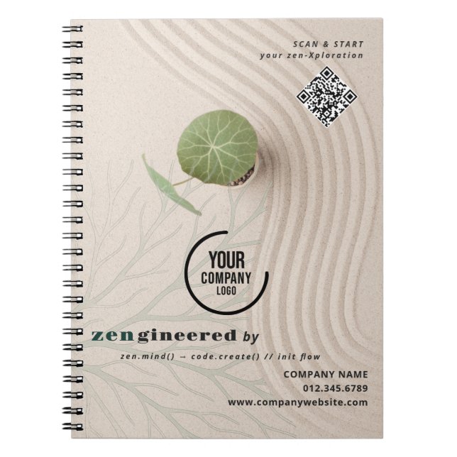 Zen Garden Custom Tech Corporate Client Marketing Notebook (Front)