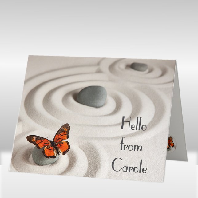 Zen Garden, Monarch Butterfly Hello Greeting Card (Creator Uploaded)