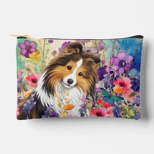 ZEN GARDEN Sheltie sable - small Accessory Pouch (Front)