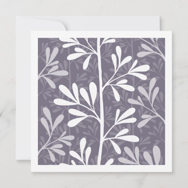 Zen Garden Stems Botanical - deep lavender Card (Front)