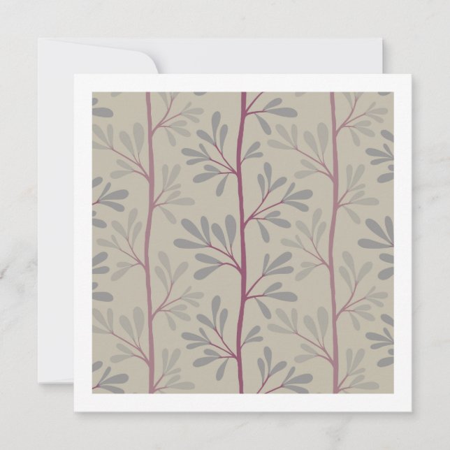 Zen Garden Stems Soft Neutral Minimalist Botanical Card (Front)