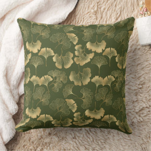 Zen Ginkgo Leaf Pattern Cushion