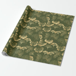 Zen Ginkgo Leaf Pattern Wrapping Paper
