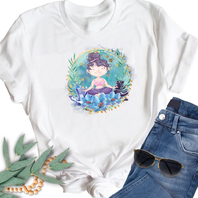 Zen Girl Yoga Spa Rocks Crystals Flowers T-Shirt (Creator Uploaded)