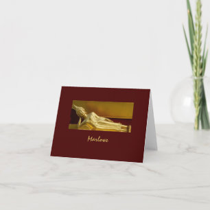 Zen Gold and Dark Red Meditation Buddha Note Card