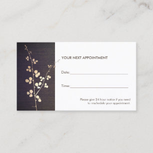 Zen Gold Branch Salon and Spa Appointment Card