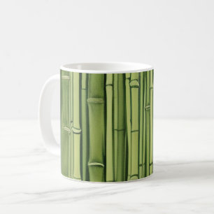 zen green bamboo pattern background nature asia ja coffee mug