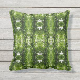 Zen Green Black Outdoor Throw Pillow