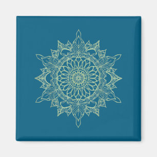 Zen Grow Line Art Mandala Peaceful Botanical Magnet