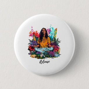Zen Harmony Yoga And Meditation Inspired Design 6 Cm Round Badge