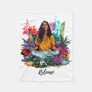 Zen Harmony Yoga And Meditation Inspired Design  Fleece Blanket