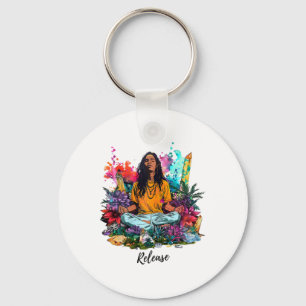 Zen Harmony Yoga And Meditation Inspired Design Key Ring