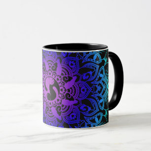 Zen Henna Mandala Hippy Cat Mug