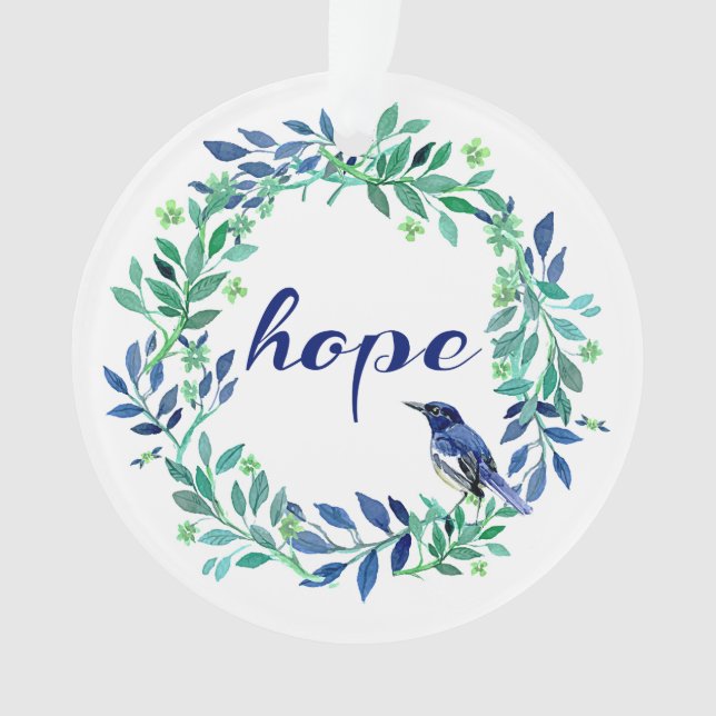 Zen, Inspirational "Hope" Quote Ornament (Front)
