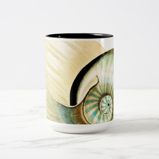 Zen Inspired Beach Theme Two-Tone Coffee Mug (Center)
