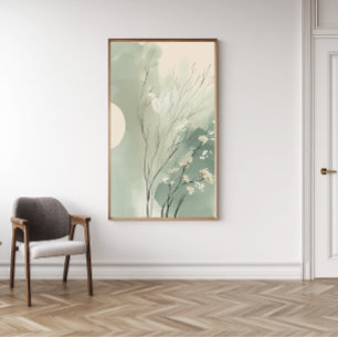 Zen Japandi Botanical Watercolor Print