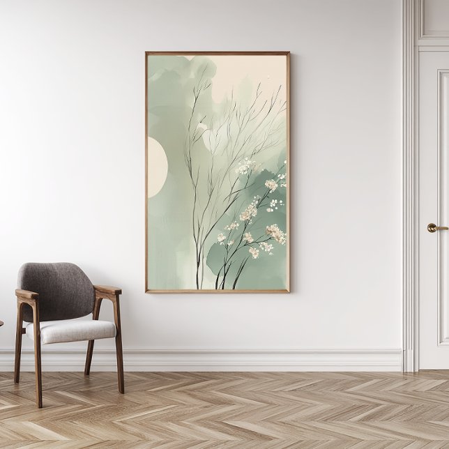 Zen Japandi Botanical Watercolor Print (Creator Uploaded)