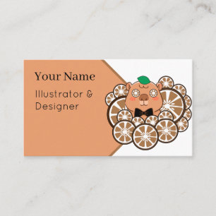 Zen Kawaii Capybara Spa Day with Citrus Business Card