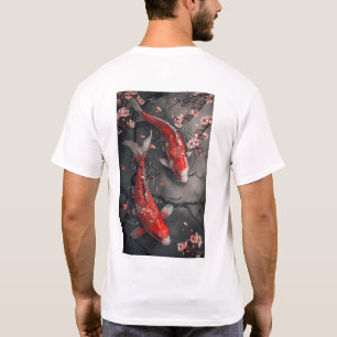 Zen Koi Fish and Cherry Blossom Pond T-Shirt