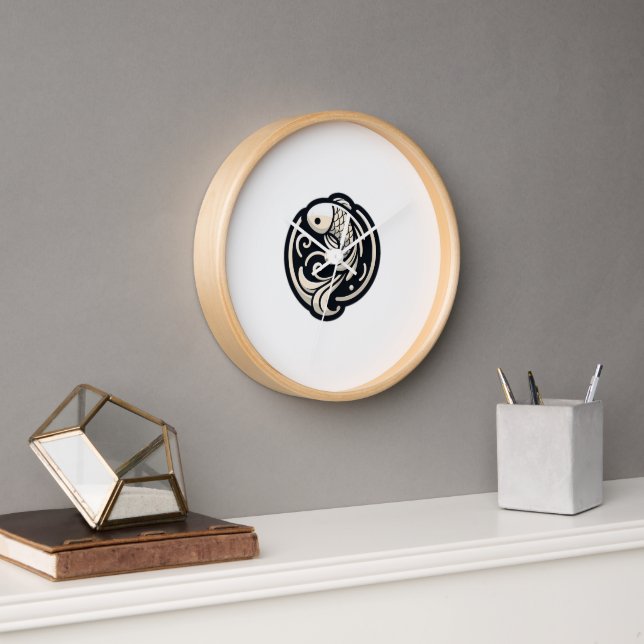 Zen Koi Fish Clock – Tranquil Minimalist Design (Office)