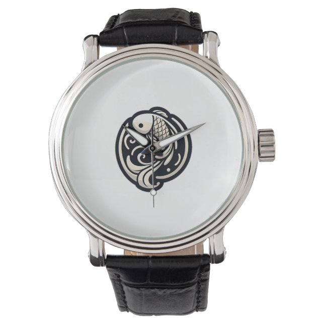 Zen Koi Fish Clock – Tranquil Minimalist Design Watch (Front)