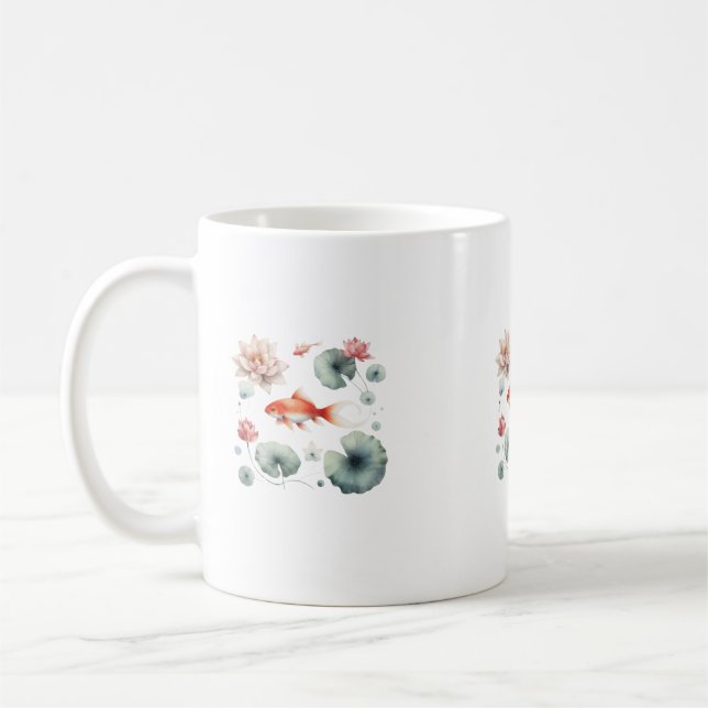 Zen Koi Serenity Coffee Mug (Left)