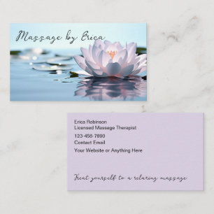 Zen Licensed Massage Therapist Lotus Flower Business Card