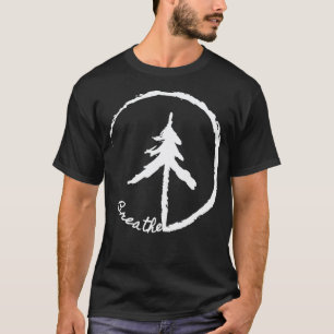 Zen like circle with simple tree and tet Breathe,  T-Shirt