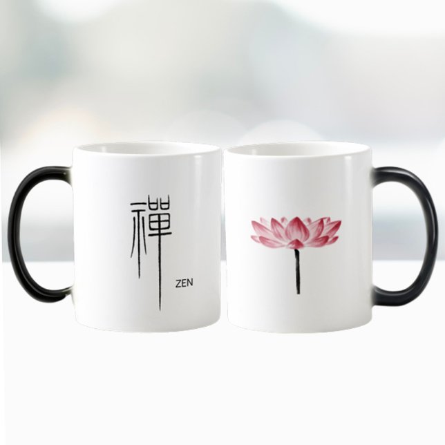 Zen Lotus Flower Kanji Chinese Calligraphy Symbol  Magic Mug (Creator Uploaded)