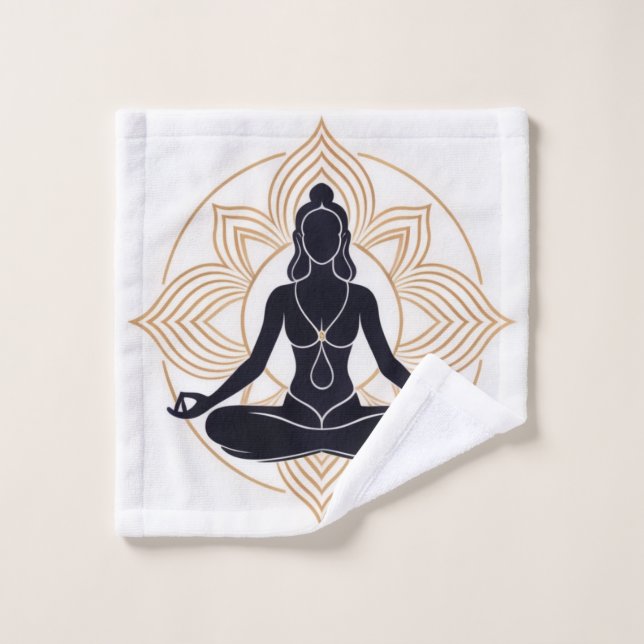 Zen Lotus Meditation  Bath Towel Set (Wash Cloth)